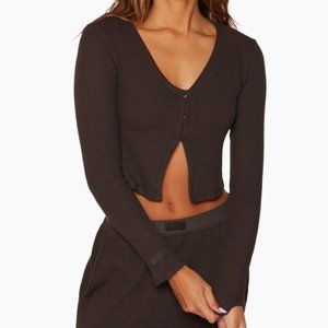 Set Active Lounge Mini Cardigan - Medium - Espresso